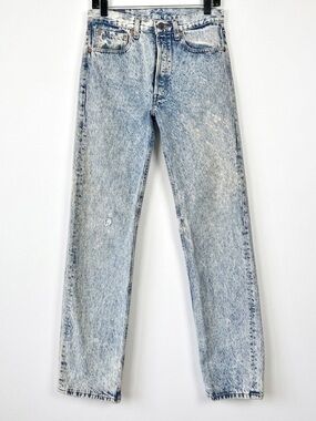 VTG 90s Levi's 501 Acid Wash Jeans Straight Leg High Rise Button Fly USA Sz 31